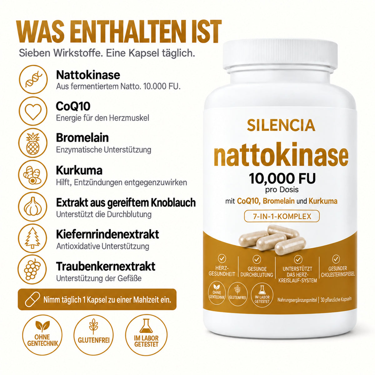 Nattokinase 10,000 · Get back to peak performance in bed – feel the difference in just 7 days